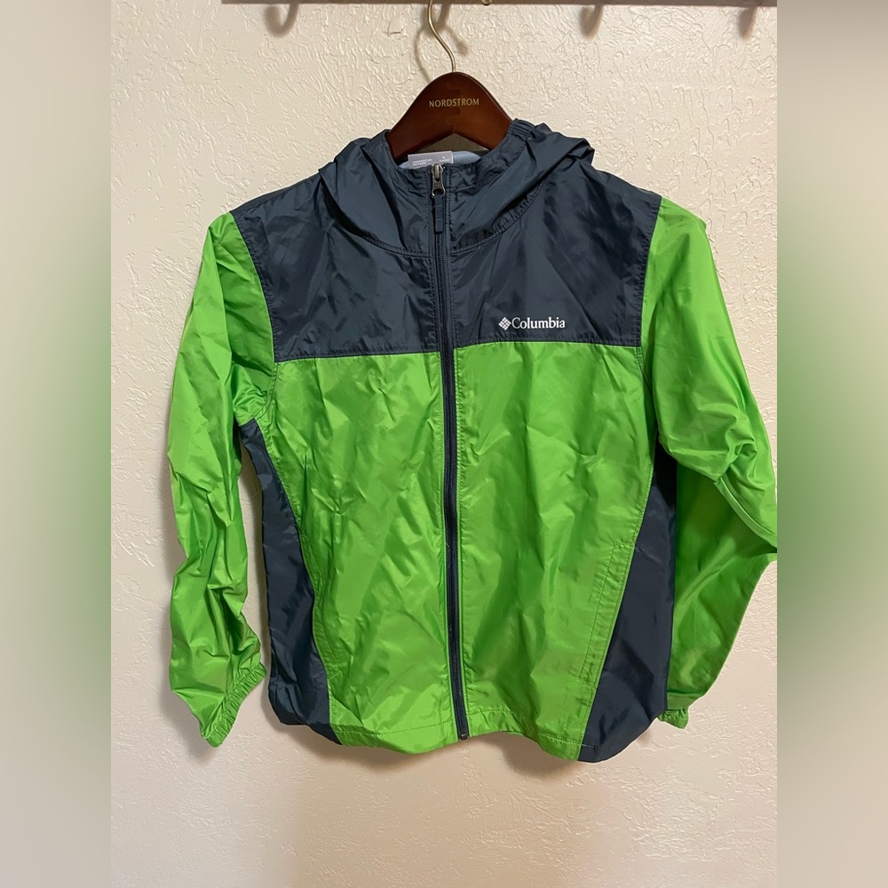 Columbia Green and Gray Rain Jacket